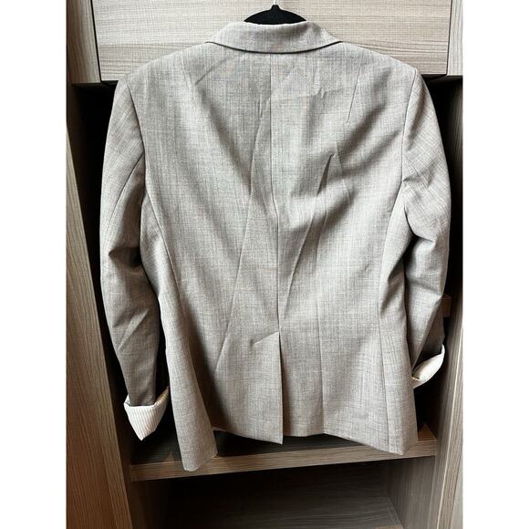 Banana Republic Blazer Womens 6 Tan Wool Blend Stretch 2 Button Classic Career - Picture 4 of 11